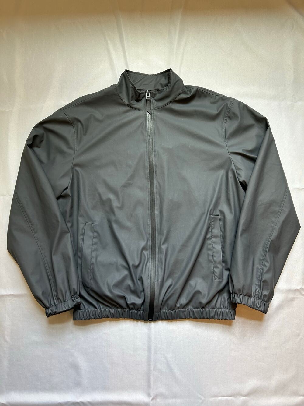 Zara Full Zip Lined Windbreaker Jacket Grey Medium